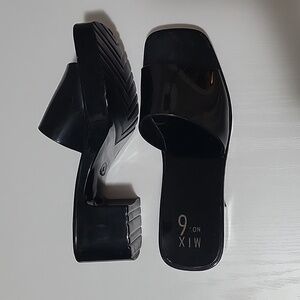 Mix No. 6 Jelina jelly chunky black Y2K slide sandals